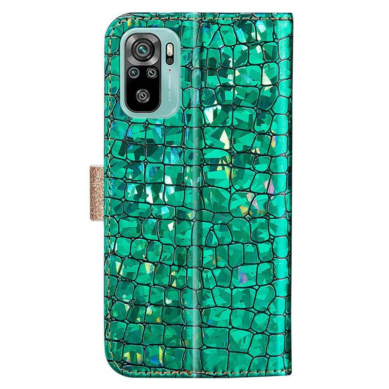 Folio Cover Xiaomi Redmi Note 10 / 10S Diamanti Coccodrillo