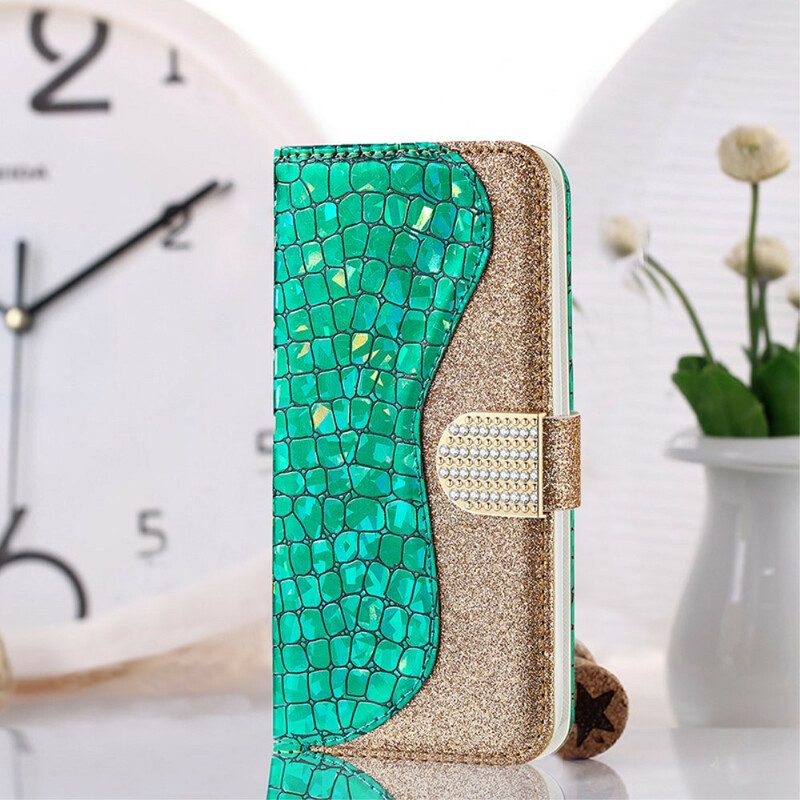 Folio Cover Xiaomi Redmi Note 10 / 10S Diamanti Coccodrillo