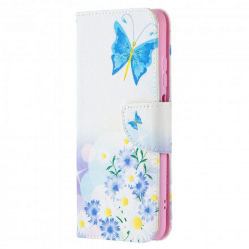 Folio Cover Xiaomi Redmi Note 10 / 10S Farfalle E Fiori Dipinti