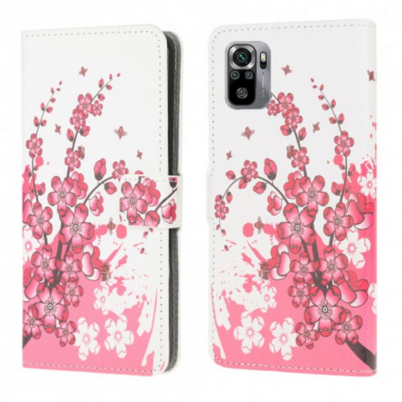 Folio Cover Xiaomi Redmi Note 10 / 10S Fiori Tropicali