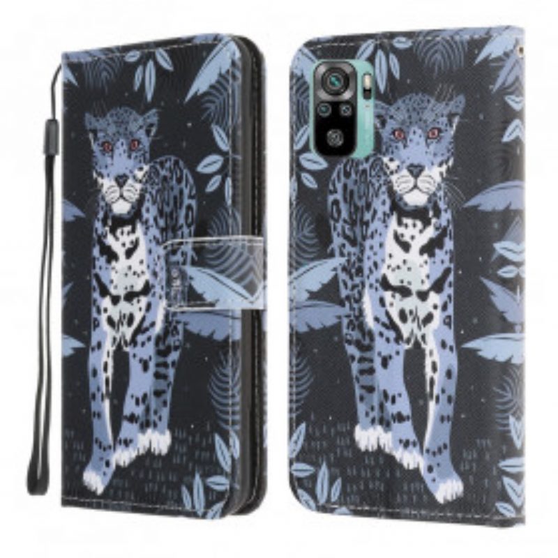 Folio Cover Xiaomi Redmi Note 10 / 10S Leopardo Con Spalline