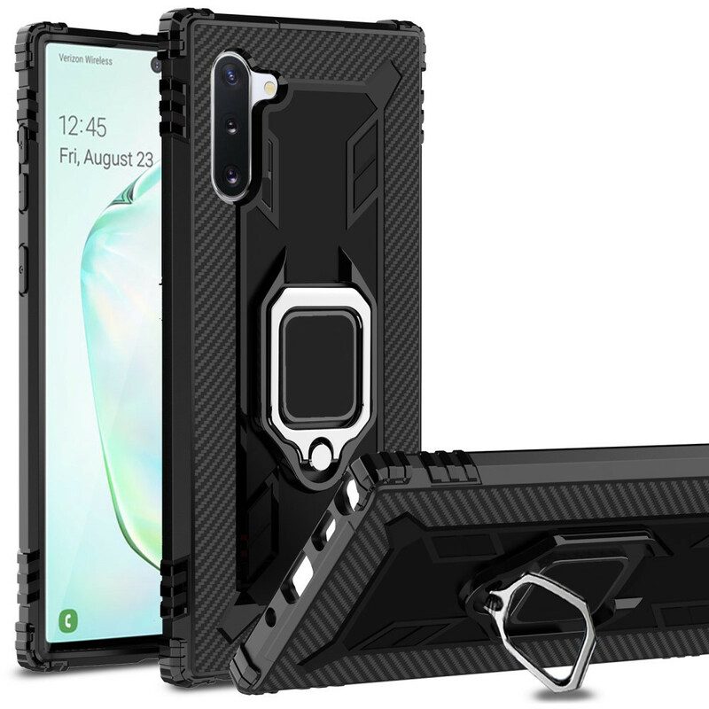 Cover Samsung Galaxy Note 10 Anello E Fibra Di Carbonio