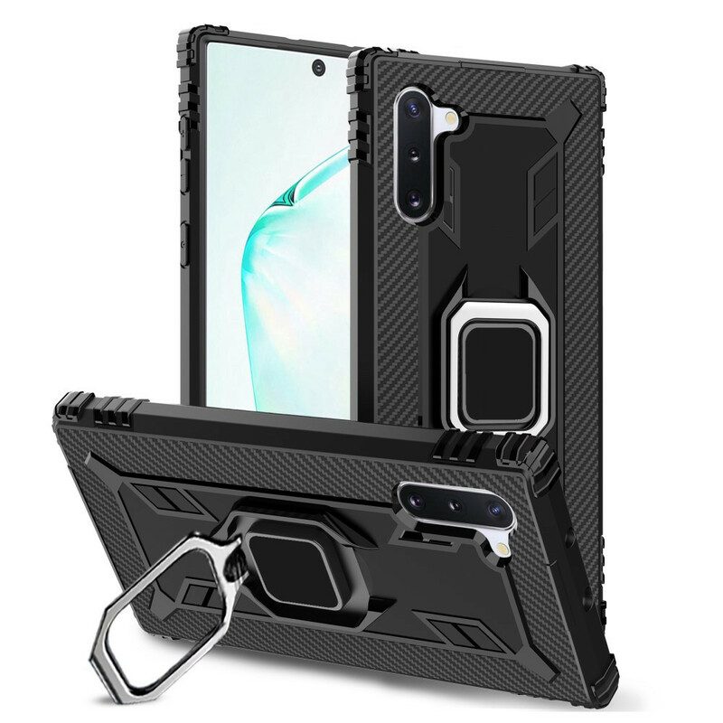 Cover Samsung Galaxy Note 10 Anello E Fibra Di Carbonio