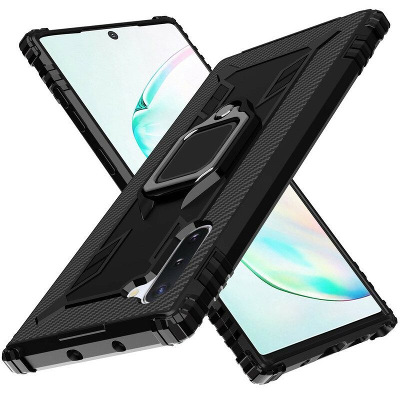 Cover Samsung Galaxy Note 10 Anello E Fibra Di Carbonio