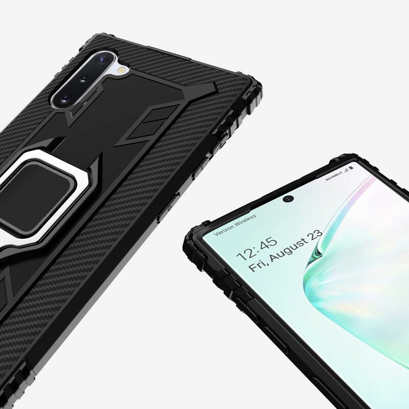 Cover Samsung Galaxy Note 10 Anello E Fibra Di Carbonio