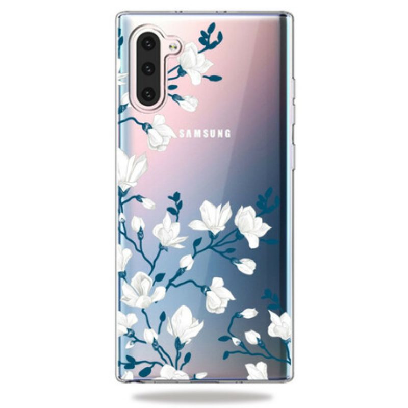 Cover Samsung Galaxy Note 10 Fiori Bianchi