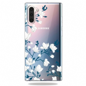 Cover Samsung Galaxy Note 10 Fiori Bianchi