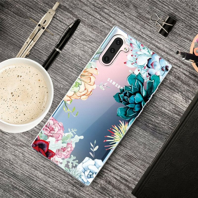 Cover Samsung Galaxy Note 10 Fiori Dell'acquerello Senza Soluzione Di Continuità