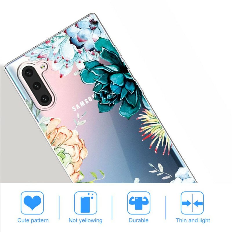 Cover Samsung Galaxy Note 10 Fiori Dell'acquerello Senza Soluzione Di Continuità