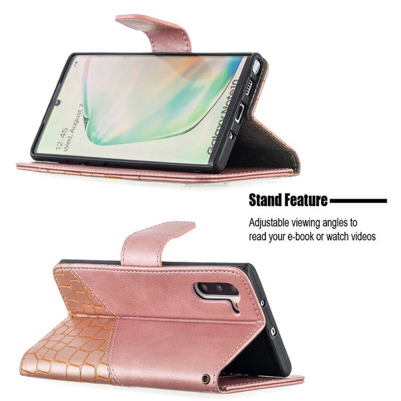 Custodia in pelle Samsung Galaxy Note 10 Classico Effetto Pelle Di Coccodrillo