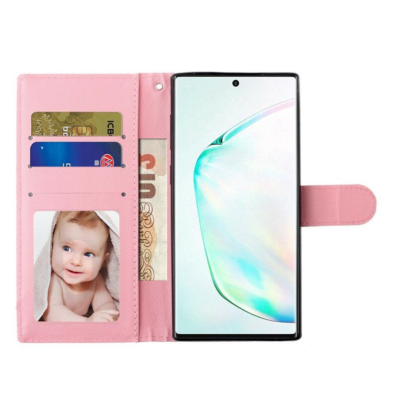 Custodia in pelle Samsung Galaxy Note 10 Orsacchiotti Light Spot Con Cinturino