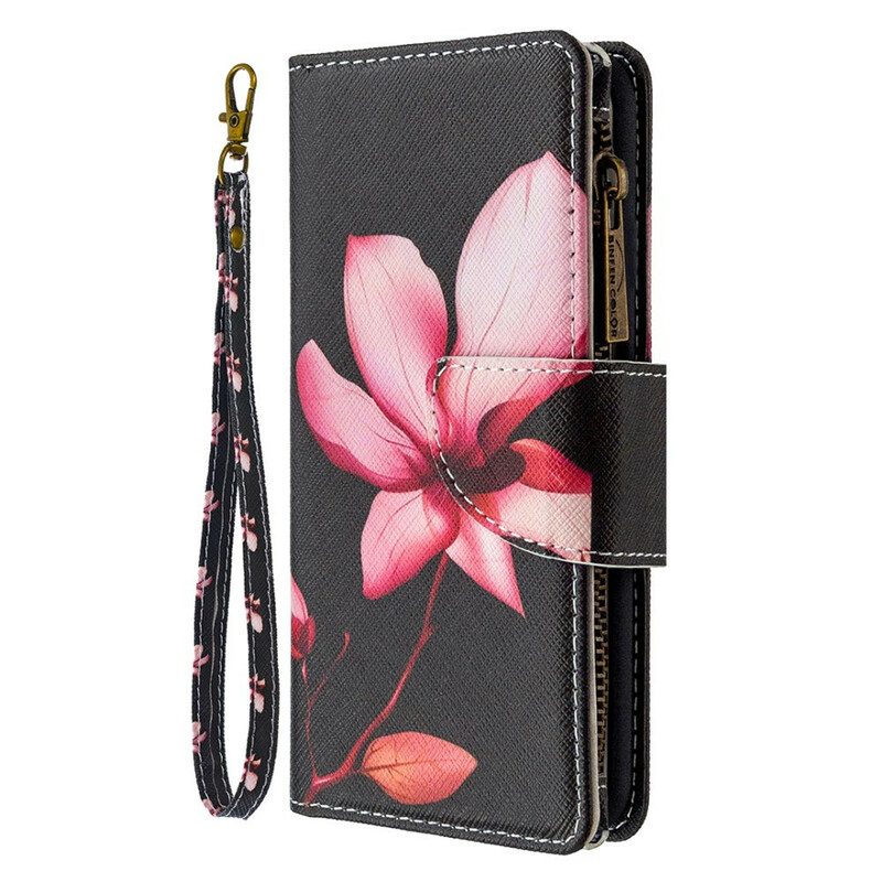 Custodia in pelle Samsung Galaxy Note 10 Tasca Con Zip A Fiore