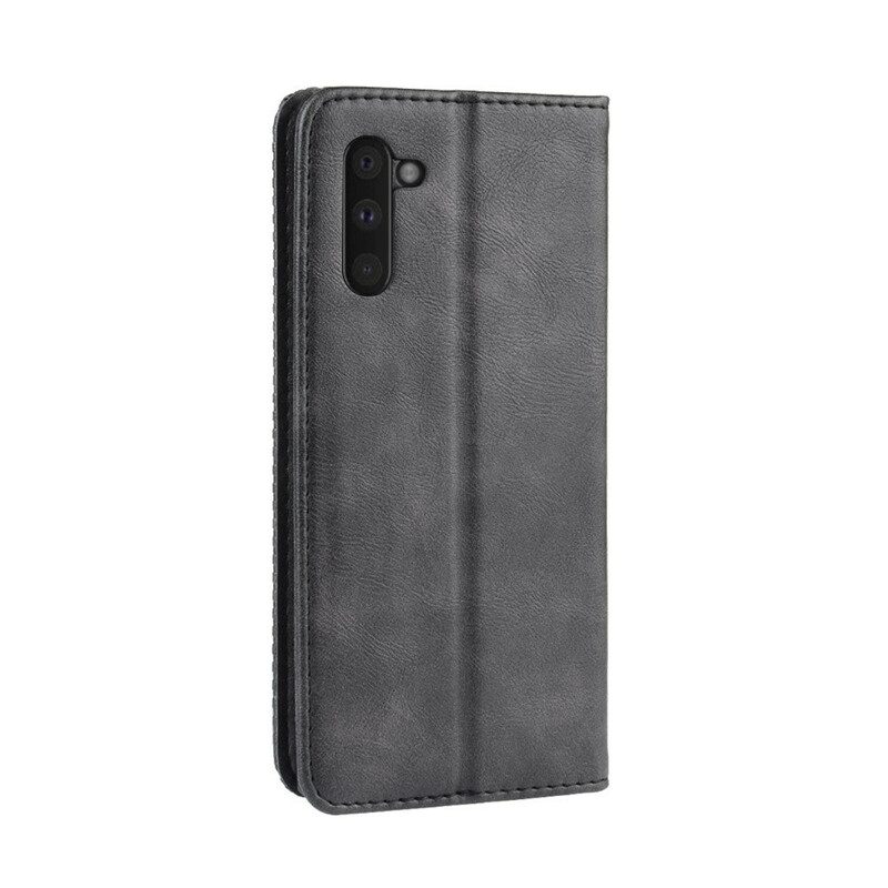 Folio Cover Samsung Galaxy Note 10 Custodia in pelle Effetto Pelle Vintage Stilizzato