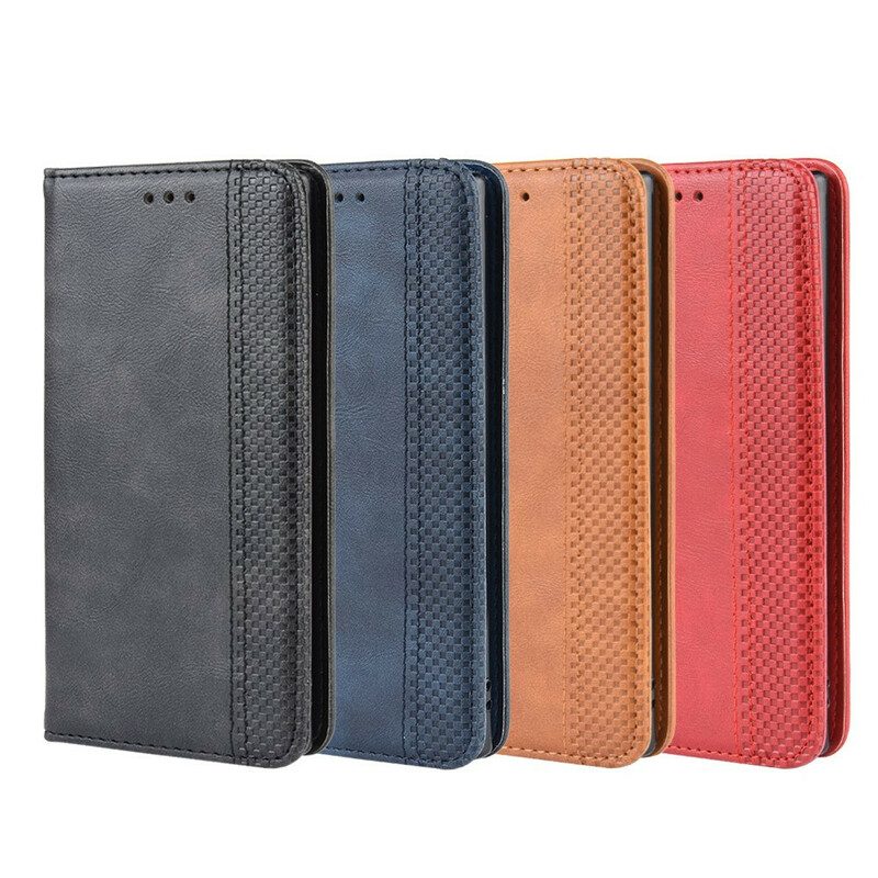 Folio Cover Samsung Galaxy Note 10 Custodia in pelle Effetto Pelle Vintage Stilizzato