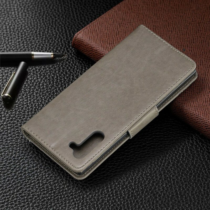 Folio Cover Samsung Galaxy Note 10 Custodia in pelle Farfalle E Lembo Obliquo