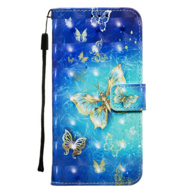 Folio Cover Samsung Galaxy Note 10 Farfalle Dorate