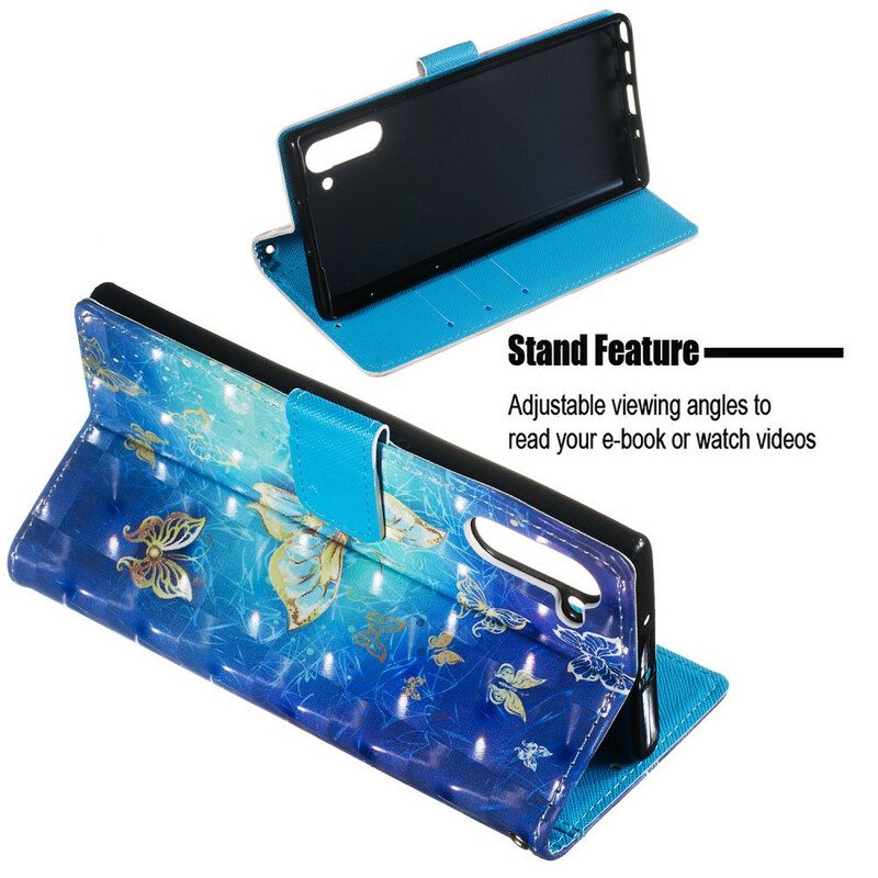 Folio Cover Samsung Galaxy Note 10 Farfalle Dorate