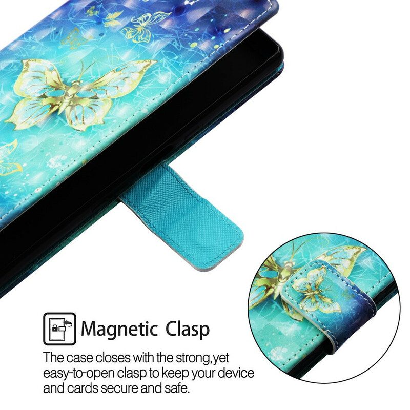 Folio Cover Samsung Galaxy Note 10 Farfalle Dorate