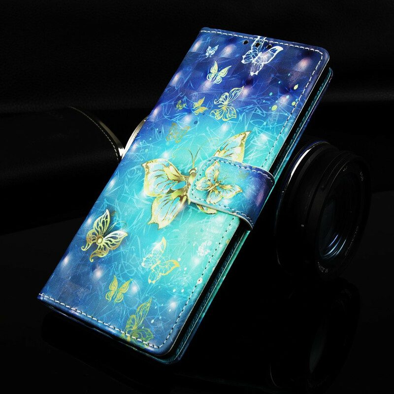 Folio Cover Samsung Galaxy Note 10 Farfalle Dorate