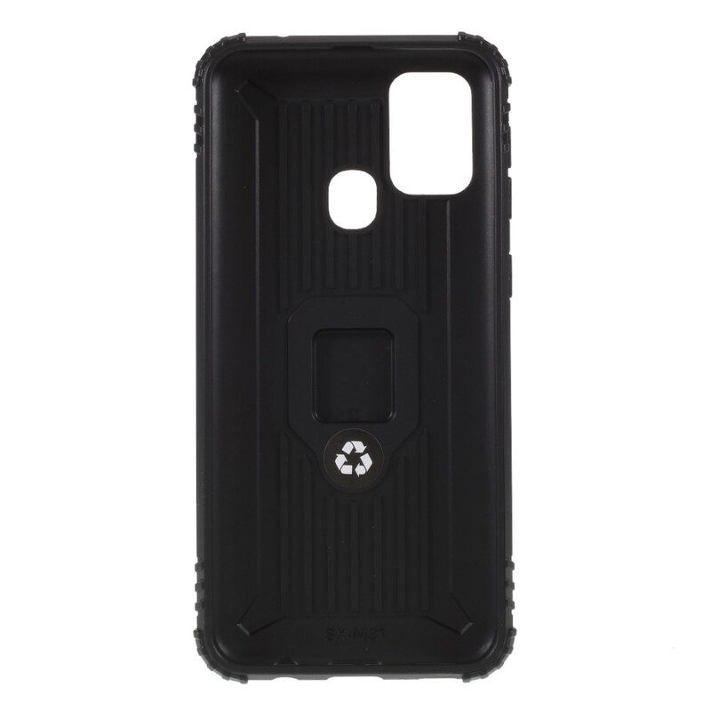 Cover Samsung Galaxy M31 Anello E Fibra Di Carbonio