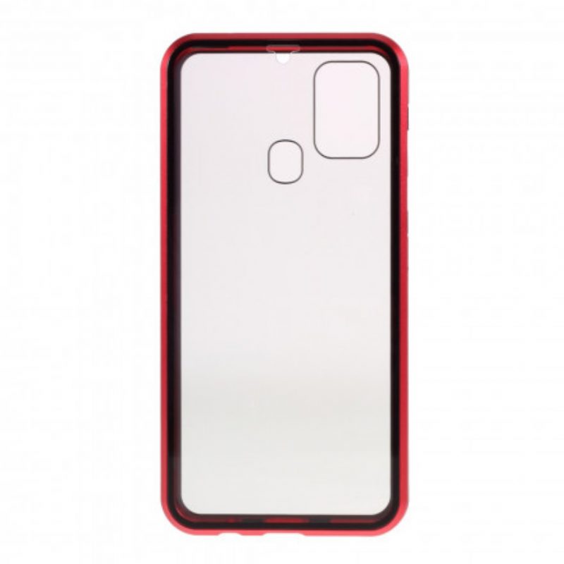 Cover Samsung Galaxy M31 Bordi In Metallo E Vetro Temperato