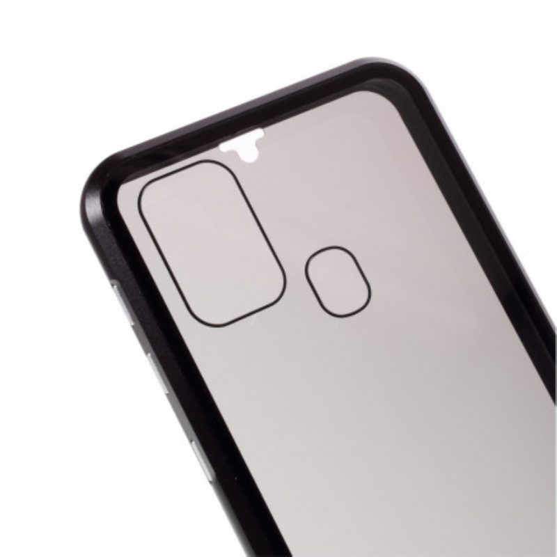 Cover Samsung Galaxy M31 Bordi In Metallo E Vetro Temperato