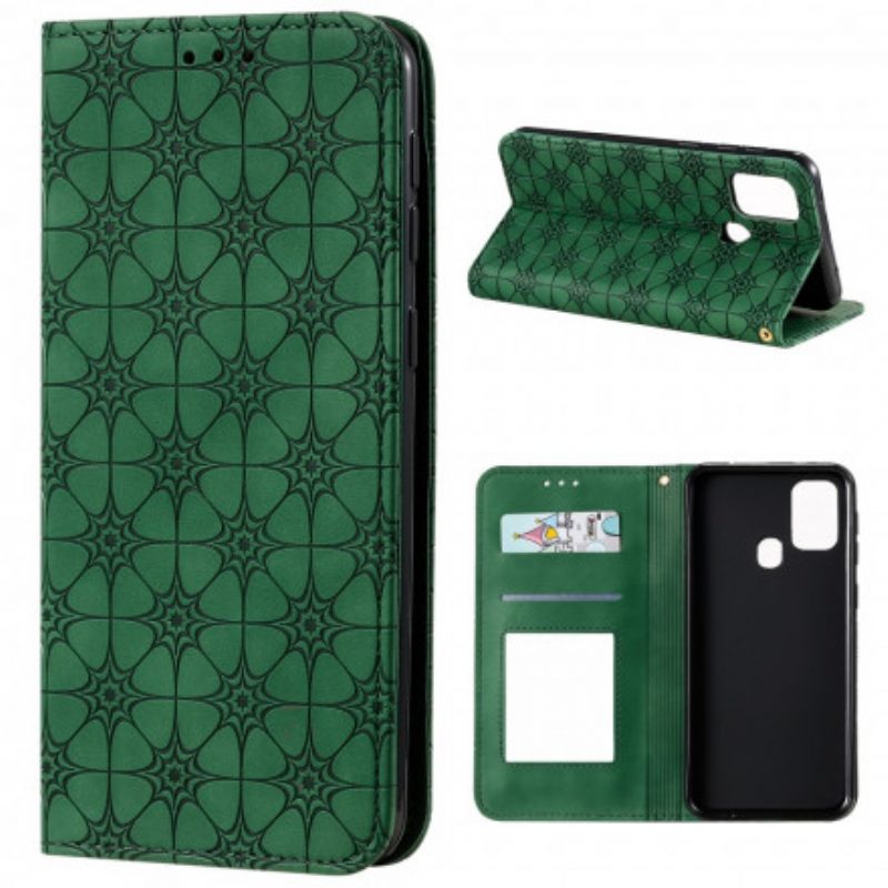 Folio Cover Samsung Galaxy M31 Custodia in pelle Fiori Barocchi