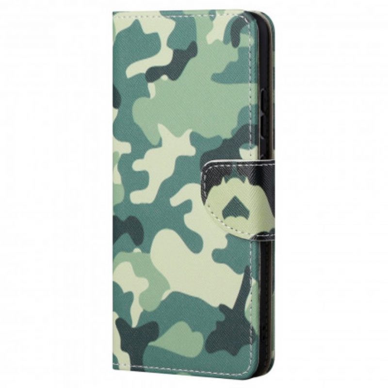 Custodia in pelle Motorola Edge 20 Camuffamento Militare