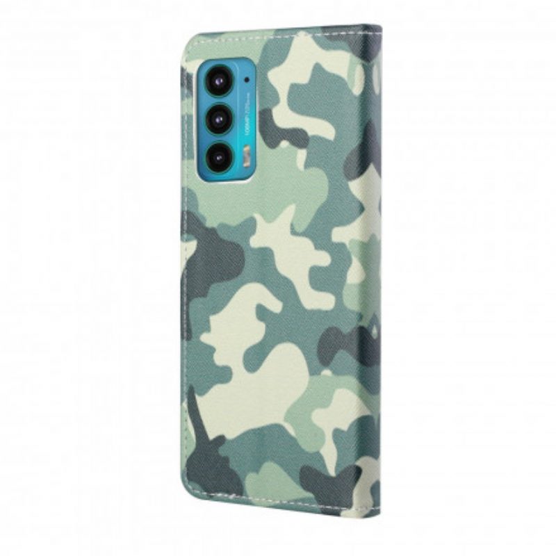 Custodia in pelle Motorola Edge 20 Camuffamento Militare