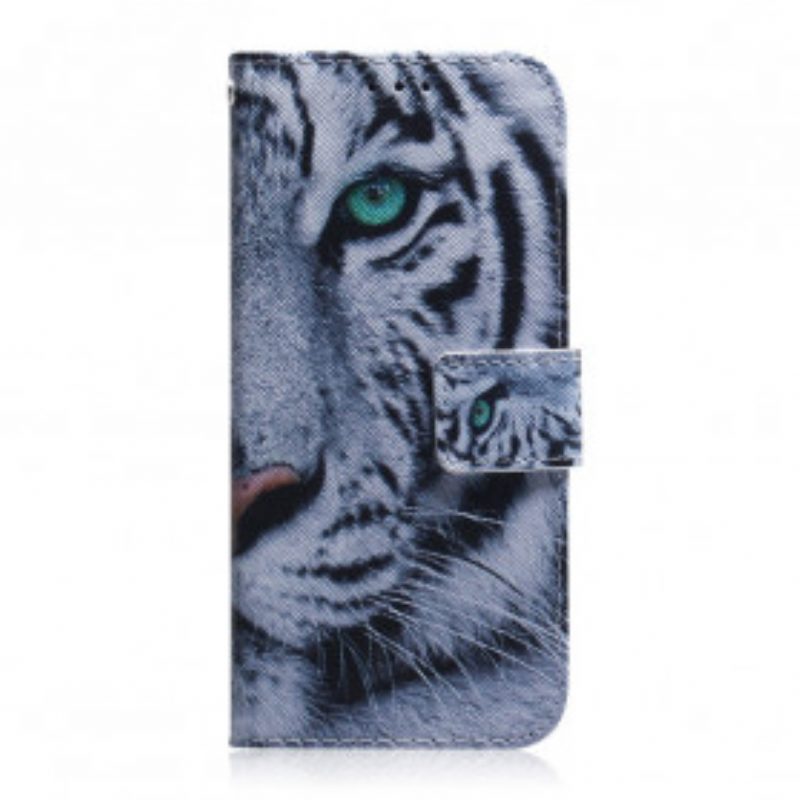 Custodia in pelle Motorola Edge 20 Faccia Da Tigre