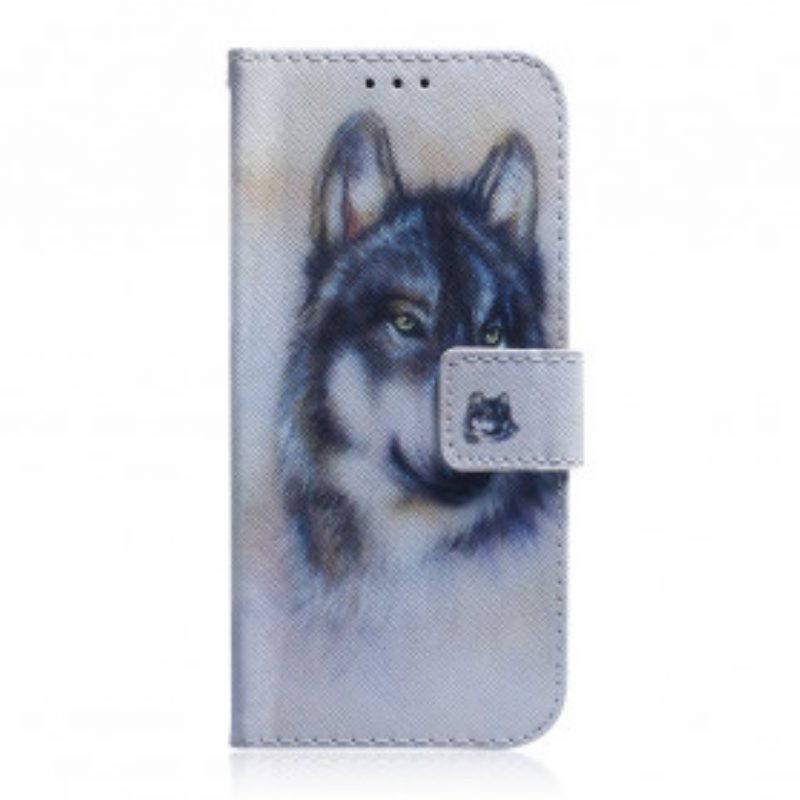 Custodia in pelle Motorola Edge 20 Sguardo Canino