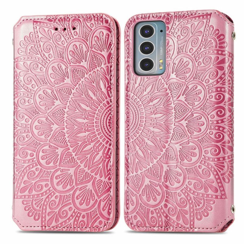 Folio Cover Motorola Edge 20 Custodia in pelle Capovolgere Mandala