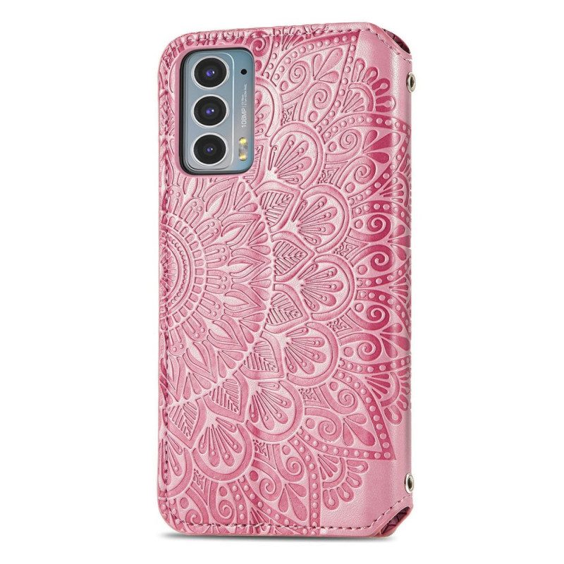 Folio Cover Motorola Edge 20 Custodia in pelle Capovolgere Mandala