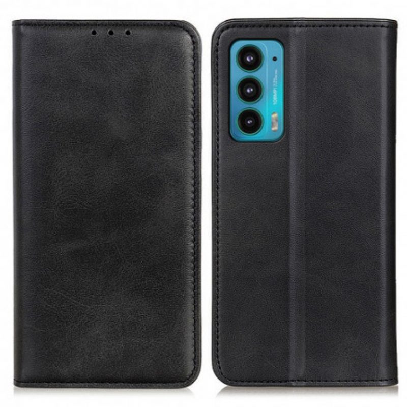 Folio Cover Motorola Edge 20 Custodia in pelle Design In Pelle Crosta