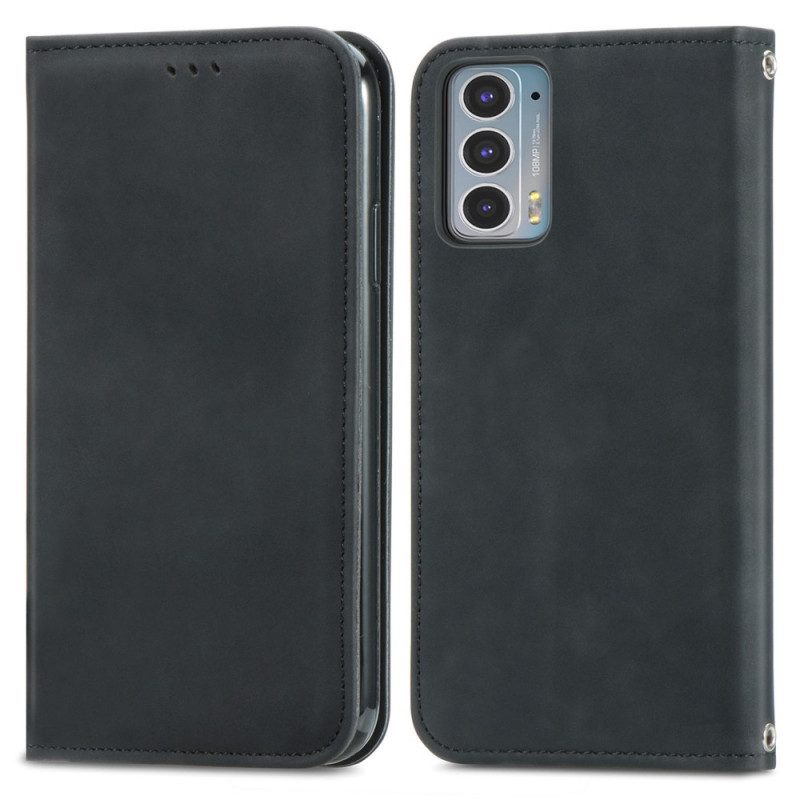 Folio Cover Motorola Edge 20 Custodia in pelle Design Skin-touch