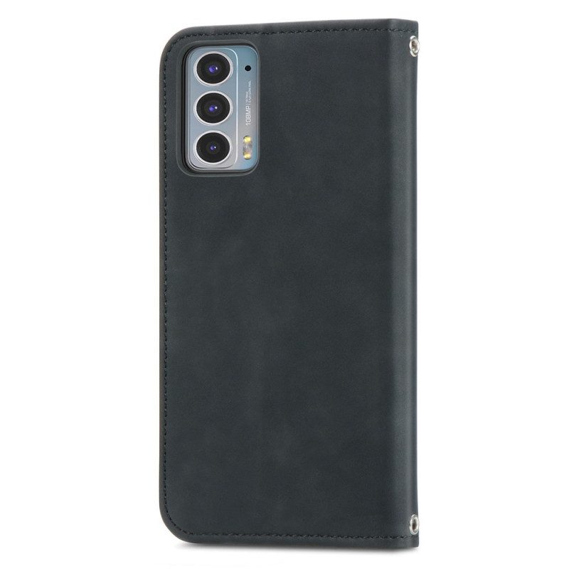 Folio Cover Motorola Edge 20 Custodia in pelle Design Skin-touch