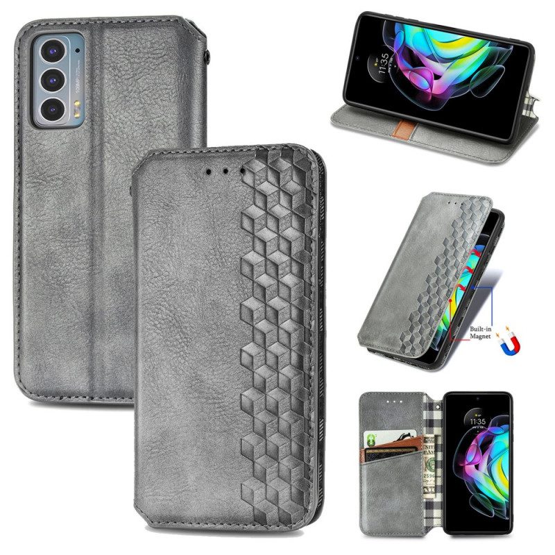 Folio Cover Motorola Edge 20 Custodia in pelle Texture Diamante Effetto Pelle