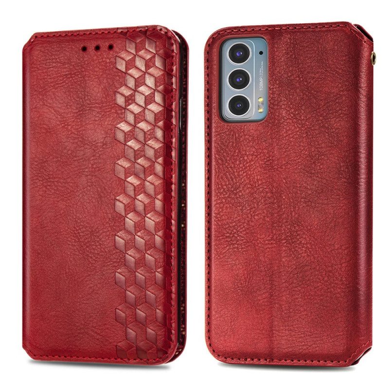 Folio Cover Motorola Edge 20 Custodia in pelle Texture Diamante Effetto Pelle