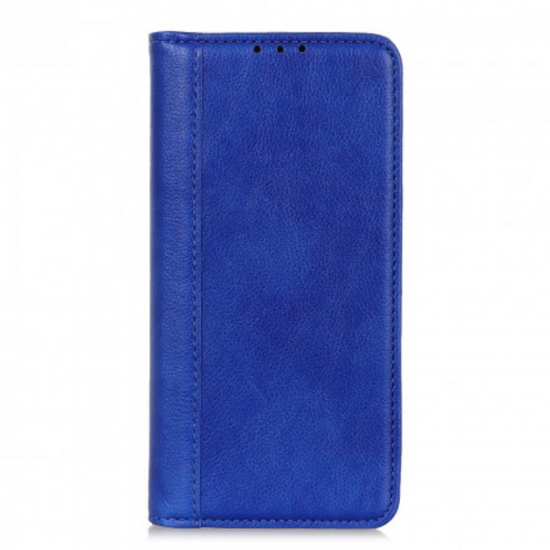 Folio Cover Motorola Edge 20 Custodia in pelle Versione In Crosta Di Litchi