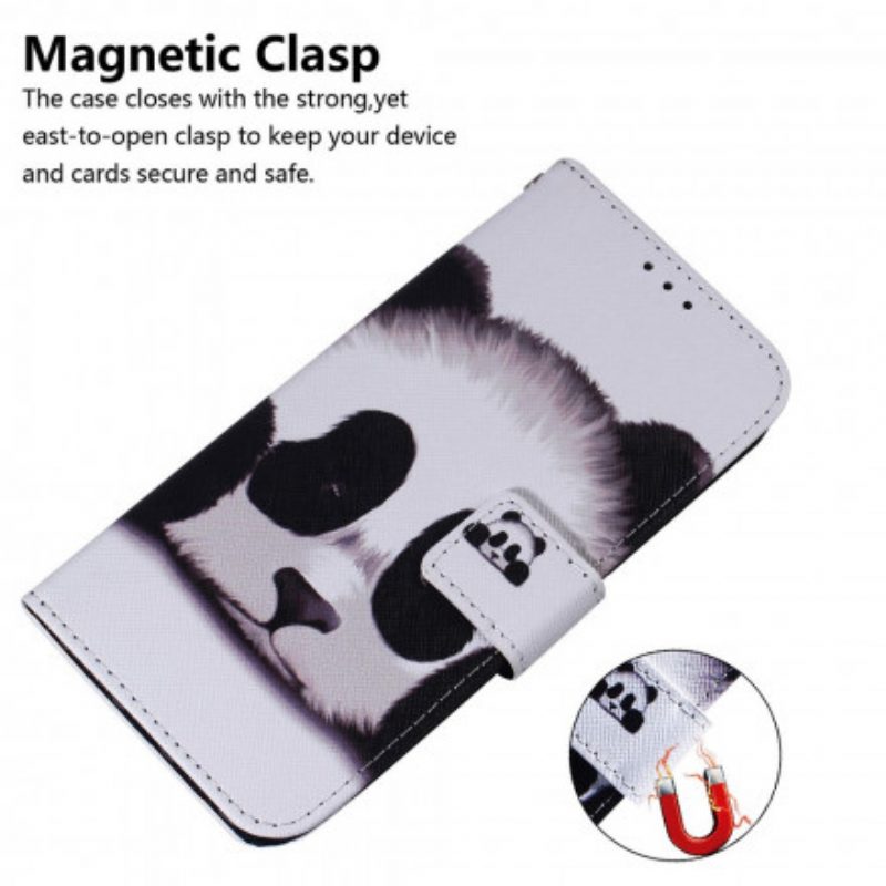 Folio Cover Motorola Edge 20 Faccia Da Panda