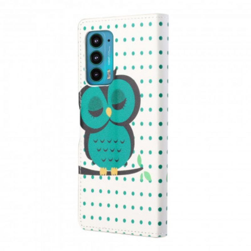 Folio Cover Motorola Edge 20 Gufo Addormentato