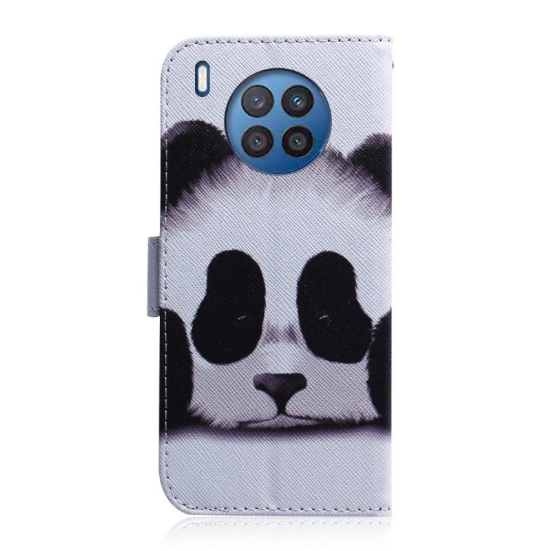 Custodia in pelle Huawei Nova 8i Faccia Da Panda