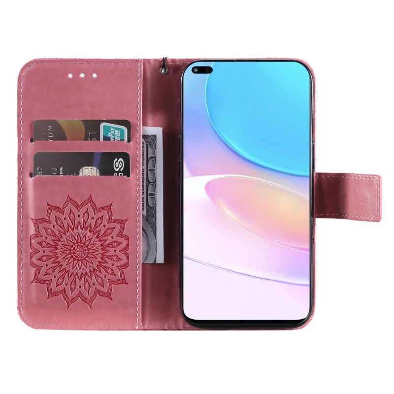 Custodia in pelle Huawei Nova 8i Fiore Del Sole