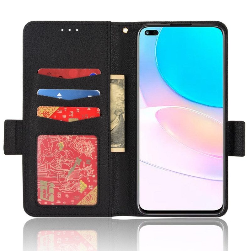 Custodia in pelle Huawei Nova 8i Folio Cover Flap Doppio Litchi Nuovi Colori