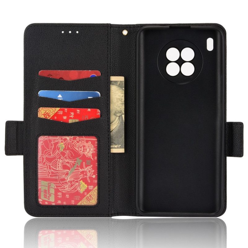 Custodia in pelle Huawei Nova 8i Folio Cover Flap Doppio Litchi Nuovi Colori