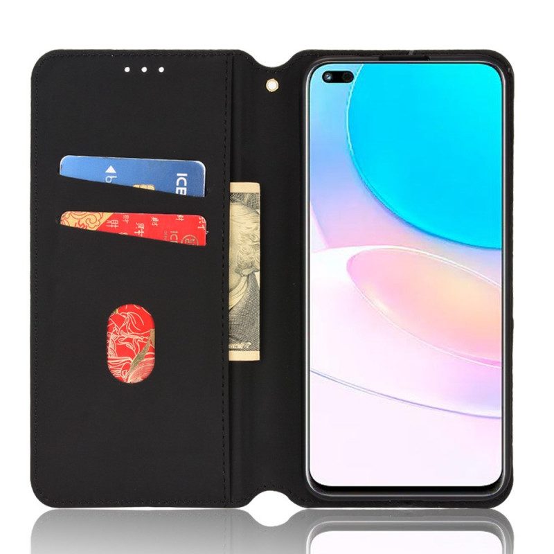 Folio Cover Huawei Nova 8i Custodia in pelle Effetto Pelle Diamante