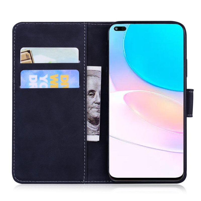 Folio Cover Huawei Nova 8i Effetto Pelle Monocromatica