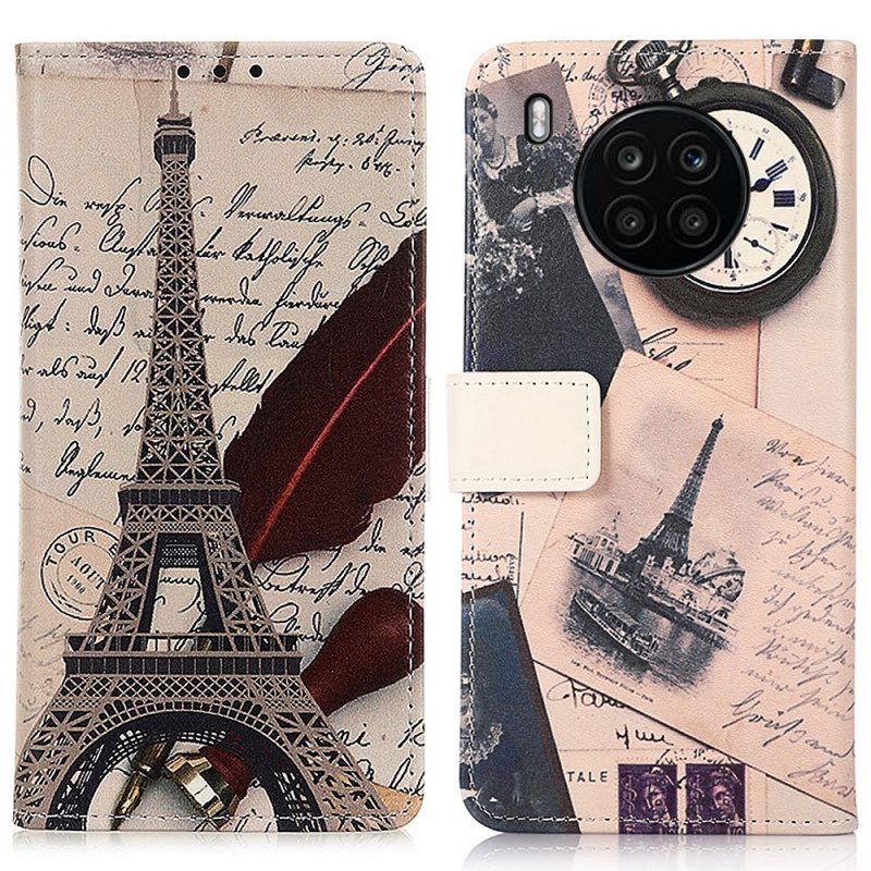 Folio Cover Huawei Nova 8i Torre Eiffel Del Poeta