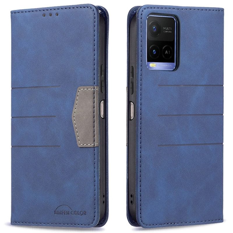 Folio Cover Vivo Y21s Custodia in pelle Colore Binfen