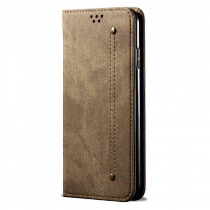 Folio Cover Vivo Y70 Custodia in pelle Tessuto Denim